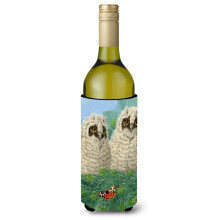 Caroline's Treasures Owlets Wine Bottle Koozie Hugger 750 ml Multicolor