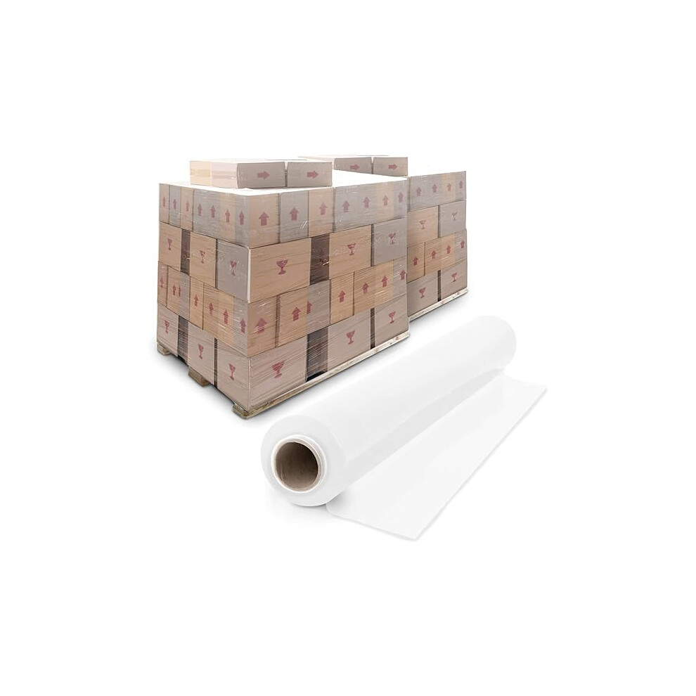 Merrimen 400Mmx150m Heavy Duty Pallet Stretch Shrink Wrap Roll Strong & Secure Packaging Plastic Cling Film, White