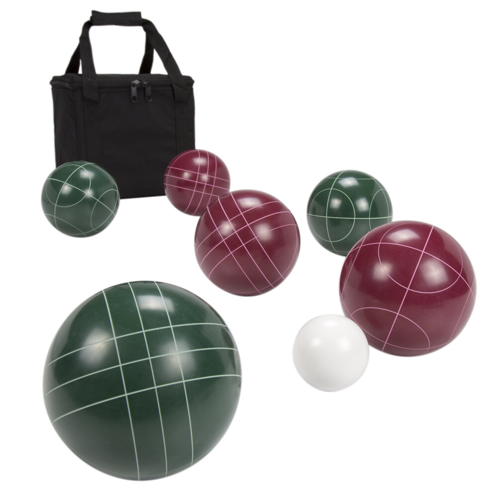 Boccia-Set In Standardgrosse Rasenspiel Fur Garten Oder Strand Enthalt Rote Und Grune Boccia-Kugeln, Pallino Und Tragetasche Von Trademark Gam-image