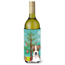 Caroline's Treasures BB1574LITERK Christmas Tree and Jack Russell Terrier Wine Bottle Koozie Hugger 750 ml Multicolor