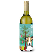 Caroline's Treasures BB1633LITERK Christmas Tree and Jack Russell Terrier Wine Bottle Koozie Hugger 750 ml Multicolor