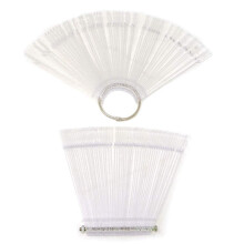 yueton 2 Sets 100 Consejos Transparentes para Uñas en Forma de Abanico con Soporte
