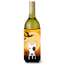 Caroline's Treasures Halloween Bull Terrier Wine Bottle Koozie Hugger 750 ml Multicolor