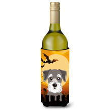 Caroline's Treasures Halloween Schnauzer Wine Bottle Koozie Hugger 750 ml Multicolor