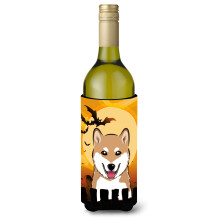 Caroline's Treasures Halloween Shiba Inu Wine Bottle Koozie Hugger 750 ml Multicolor
