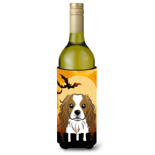 Caroline's Treasures Halloween Cavalier Spaniel Wine Bottle Koozie Hugger 750 ml Multicolor