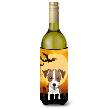 Caroline's Treasures BB1760LITERK Halloween Jack Russell Terrier Wine Bottle Koozie Hugger 750 ml Multicolor