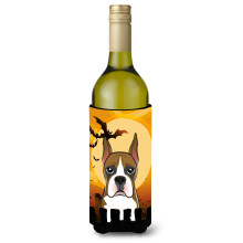 Caroline's Treasures Halloween Boxer Wine Bottle Koozie Hugger  750 ml  Multicolor