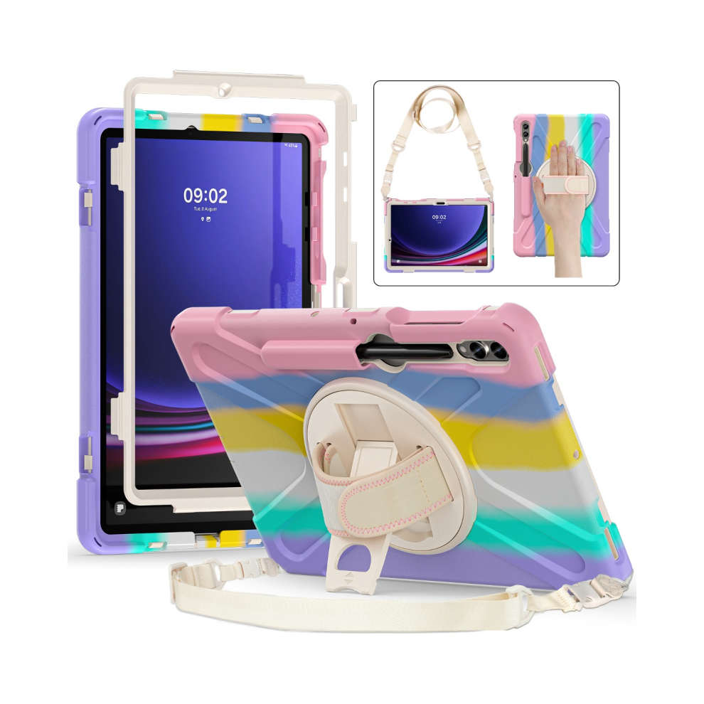 (Colorful S9 Plus 2023 X810) Case For Samsung Galaxy Tab S9 Plus 12.4 2023 X810 Pink 976662384041