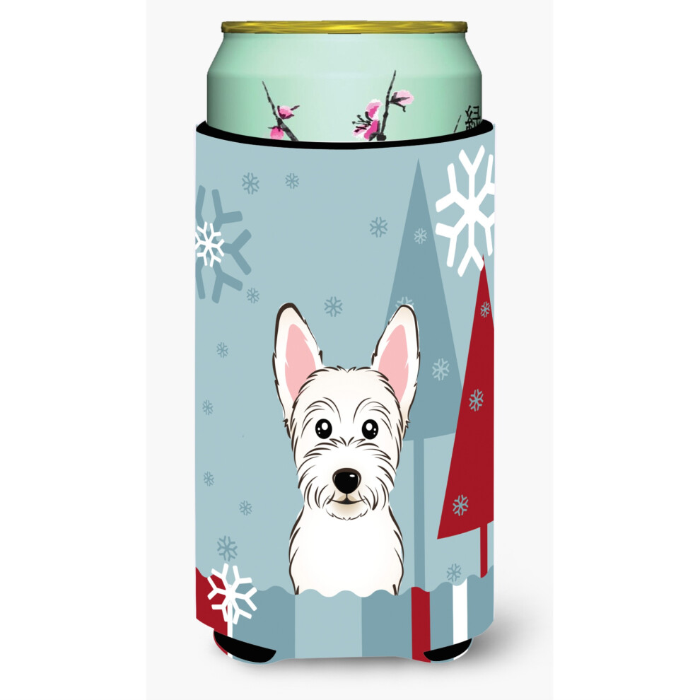 Caroline's Treasures Westie Tall Boy Koozie Hugger Multicolore Pour Les Vacances D'hiver-image