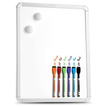 Magnetisch klein witbord, droog uitwisbaar 11x14 - Mini droog uitwisbaar bord, magnetisch met 6 markeringen, persoonlijk whiteboard, magnetisch voor
