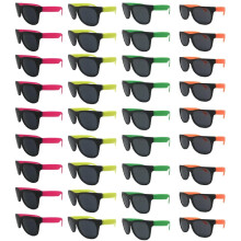 TheGag Neon Zonnebrillen Bulk Kinderen-Volwassenen Party Pack 48 Groen Roze Geel Oranje Zonnebrillen voor Afstuderen Mardi Gras Feestdagen Verjaardag