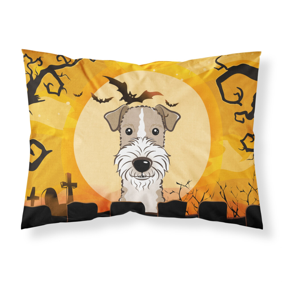 Taie D'oreiller Standard En Tissu Motif Fox Terrier Poil Dur D'halloween, Grande Taille, Multicolore, Par Caroline's Treasures BB1805-image