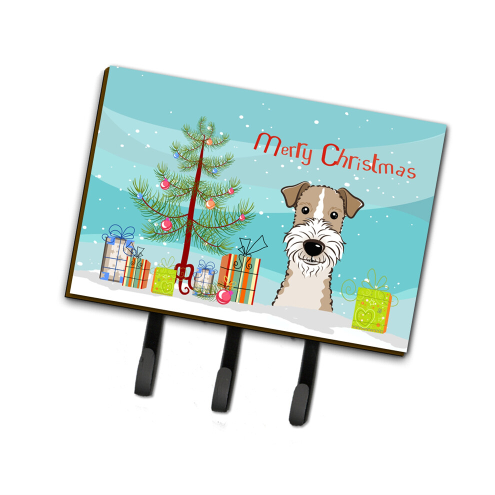 """"Caroline's Treasures BB1619TH68 Guinzaglio O Portachiavi Per Albero Di Natale E Fox Terrier A Pelo Duro, Grande, Multicolore""""-image