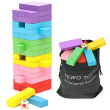 Jogo de Empilhamento de Blocos de Madeira Lewo para Crianças - 48 Peças