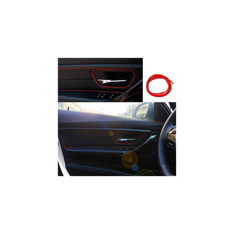 Atmomo 5M Flexible Trim For Diy Automobile Car Interior Exterior Moulding Trim Decorative Line Strip Red 714602295985