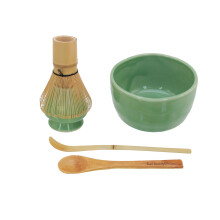 Bamboomn Matcha Bowl Set (inkluderer sk?lstort te whisk chasaku & te ske) 1 s?t bl?dt lysegr?nt