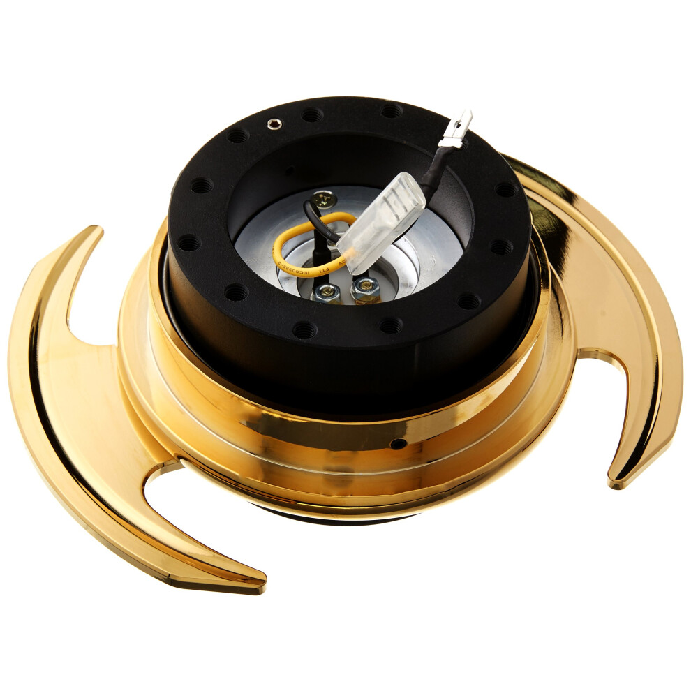 Nrg Innovations Srk-650Bk-C/Gd Quick Release Kit Body/Chrome Ring With Handles Black/Gold 639385706865