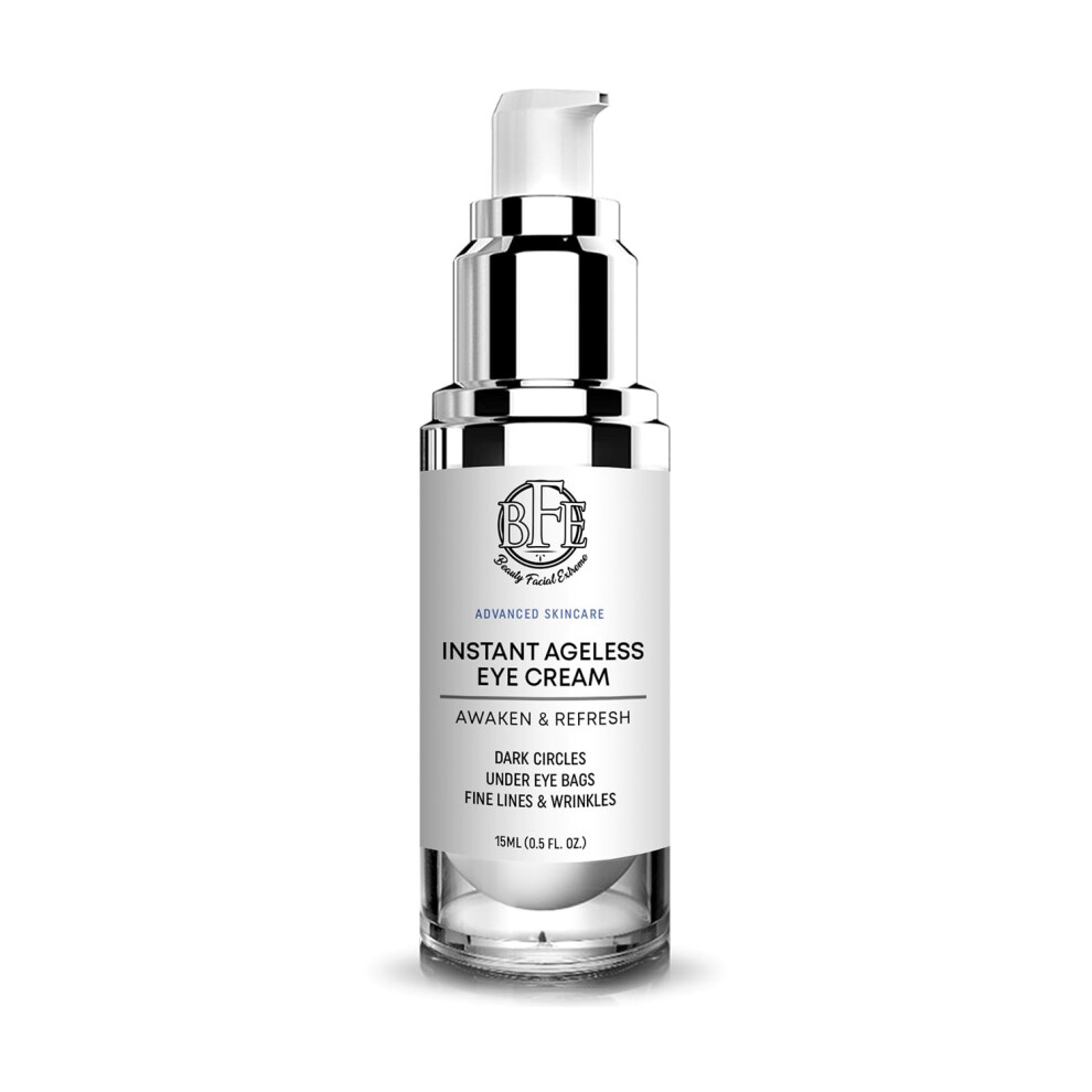 Instant Ageless Eye Cream - Reduces Under Eye Puffiness. Lift Technology to Tighten & Firm Sagging Skin Around Eyes. Works within Seconds. Smooths Awa