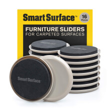 Smaders de meubles de surface intelligente pour tapis - 16 pack - 3,5 """" Round | 8295 Coasters pour meubles lourds - Protgez vos planchers moquettes