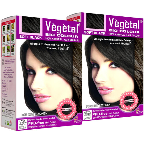 Vegetal Bio Color -Combo (pakke med 2) (50 g. Bl?d sort)