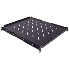 Ripiano ventilato a 4 montanti regolabile nero 550 mm di profondit 1U 242 libbre in acciaio laminato a freddo conforme CE