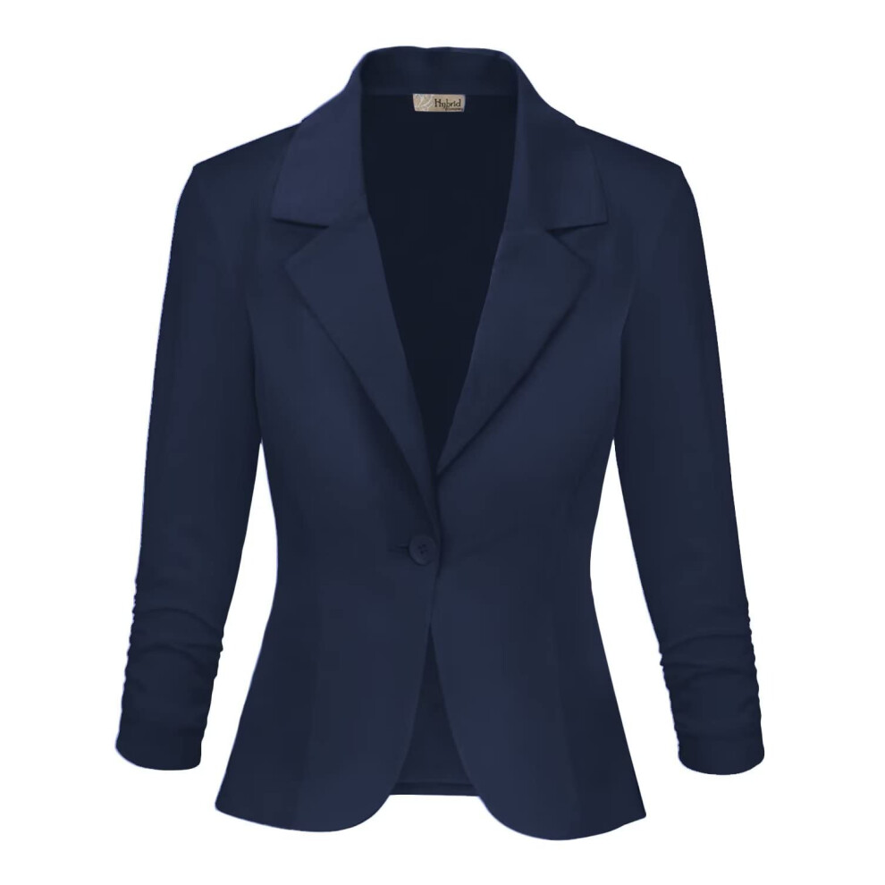 Veste blazer d?contract?e pour femme, style bureau, JK1131, bleu marine, taille 2X