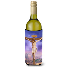 Caroline's Treasures Easter Jesus Crucifixion Wine Bottle Koozie Hugger 750ml Multicolor