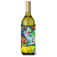 Caroline's Treasures Witch Party with The Ghosts Halloween Wine Bottle Koozie Hugger 750ml Multicolor