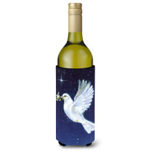 Caroline's Treasures Peace Dove with The Olive Branch Wine Bottle Koozie Hugger 750ml Multicolor