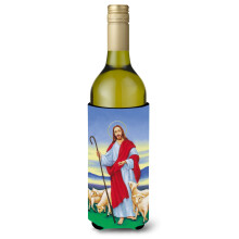 Caroline's Treasures Jesus The Good Shepherd Wine Bottle Koozie Hugger 750ml Multicolor