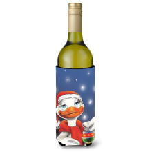 Caroline's Treasures Duck with Christmas Ornament Wine Bottle Koozie Hugger 750ml Multicolor