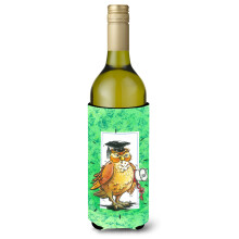 Caroline's Treasures Graduation The Wise Owl Wine Bottle Koozie Hugger 750ml Multicolor