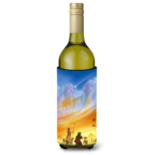 Caroline's Treasures Shepherds Being Guided Christmas Wine Bottle Koozie Hugger 750ml Multicolor