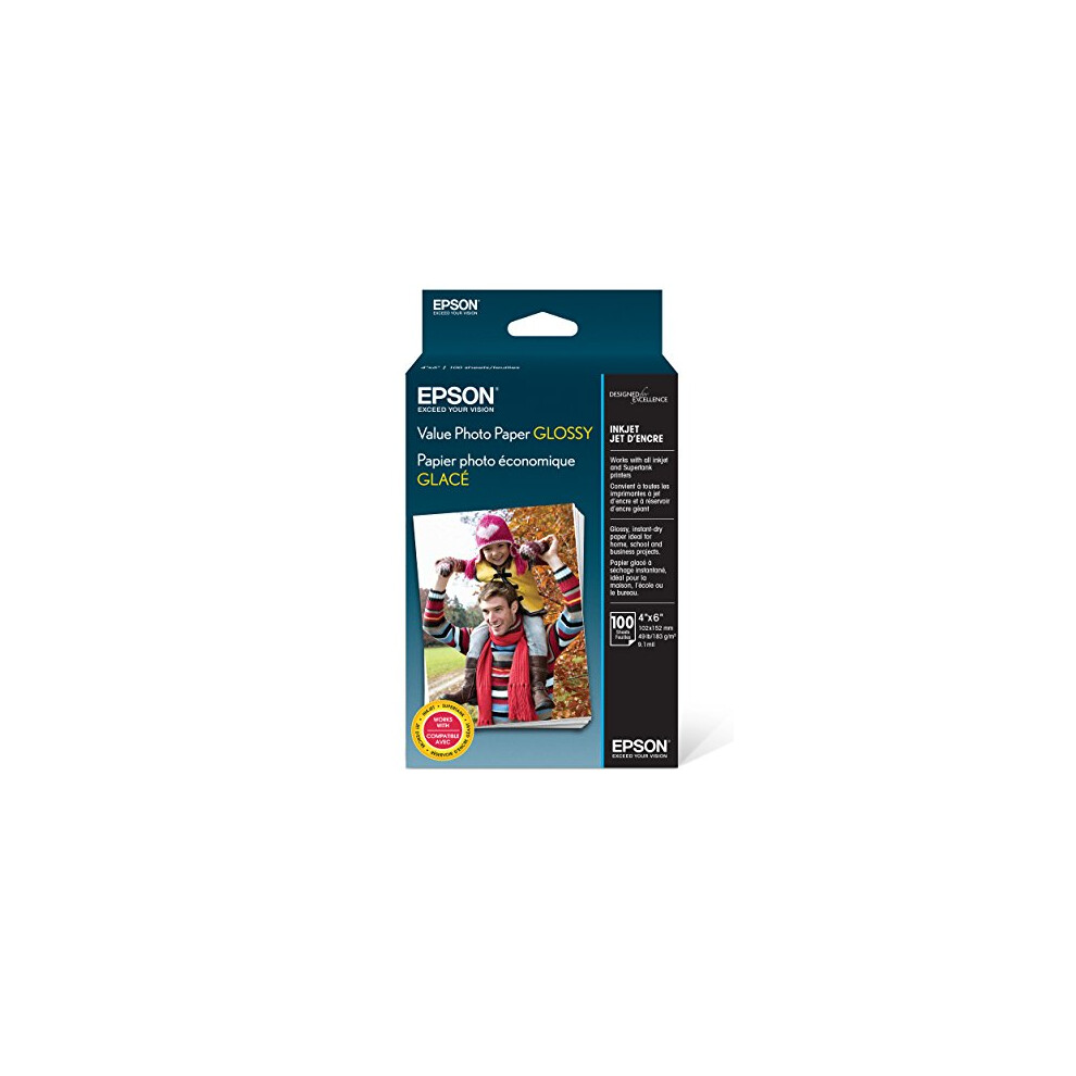 Epson Value Photo Paper Glossy  4x6  100 Sheets S400034