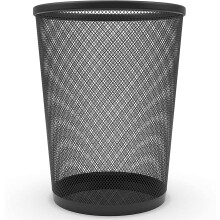 Zuvo Mesh Wastebasket Black 4 Gallon Metal Trash Can for Office Home Bedroom 10.1x10 Inch Size
