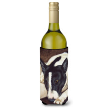 Caroline's Treasures Bull Terrier by Tanya and Craig Amber Son Wine Bottle Koozie Hugger 750ml Multicolor
