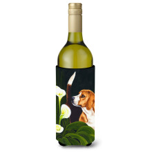 Caroline's Treasures Beagle Lilies Wine Bottle Koozie Hugger  750ml  Multicolor