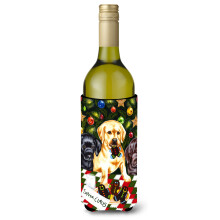 Caroline's Treasures Santa's Helpers In Christmas Stockings Labrador Wine Bottle Koozie Hugger 750ml Multicolor