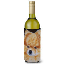 Caroline's Treasures Pomeranian Wine Bottle Koozie Hugger 750ml Multicolor