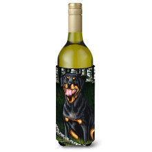 Caroline's Treasures Backwoods Companion Rottweiler Wine Bottle Koozie Hugger 750ml Multicolor
