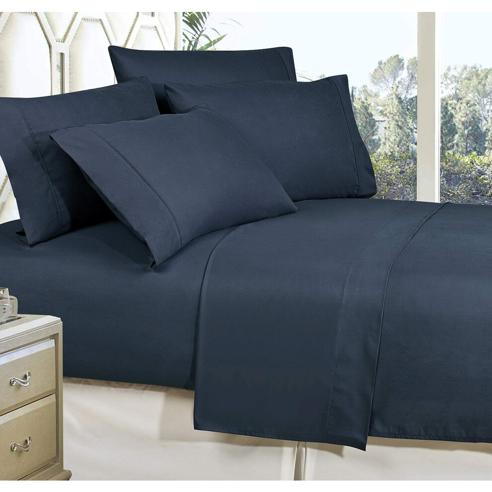 CELINE LINEN Best  Softest  Coziest Bed Sheets Ever! 1800 Premier Hotel Quality Wrinkle-Resistant 4-Piece Sheet Set with Deep Pockets  Queen Navy Blue-image-OPC-PFDQZKB-NEW
