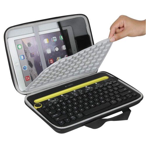 Hermitshell rejsesag passer til Logitech K480 Bluetooth Multi-Device-tastatur