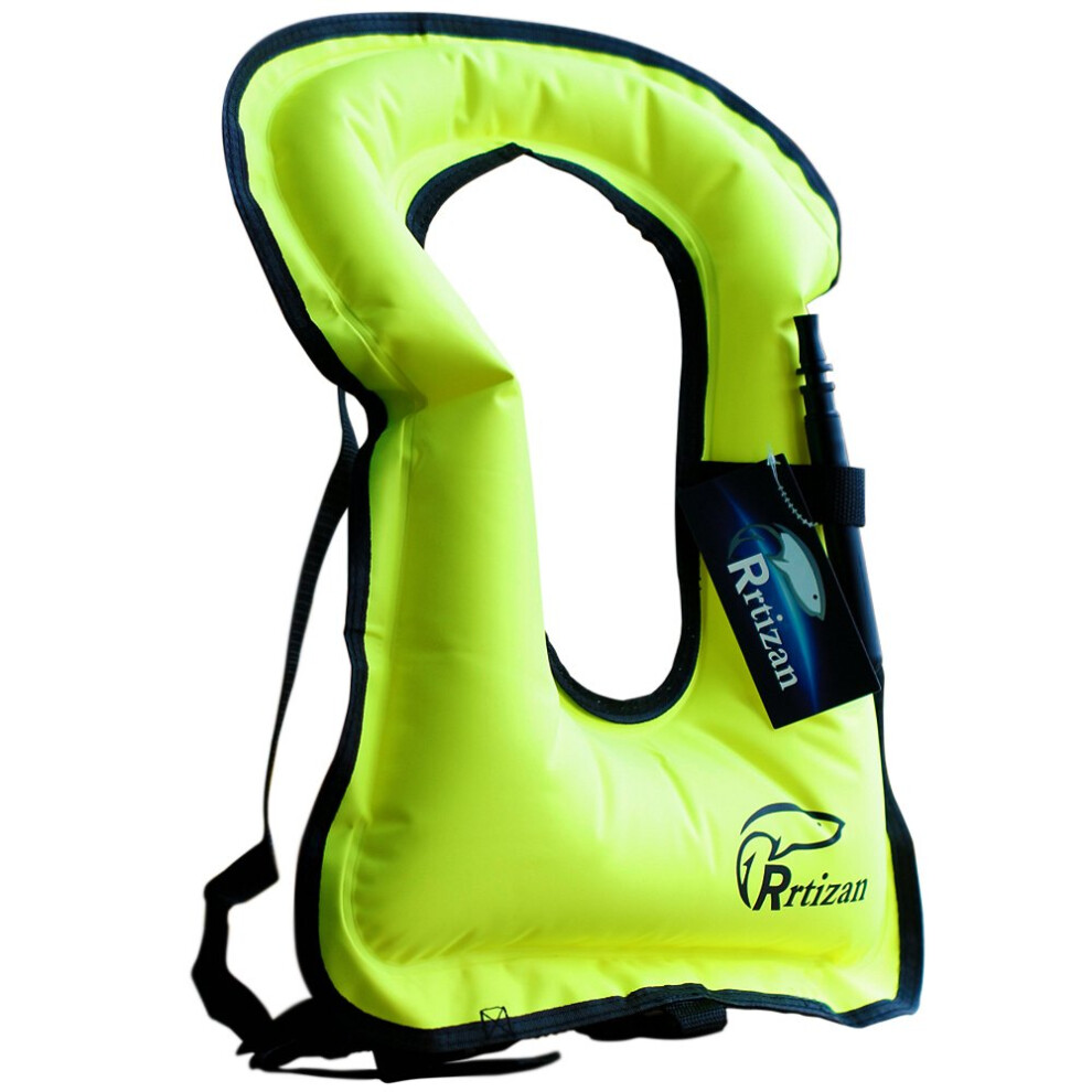 Rrtizan Snorkel Vest Adults Portable Inflatable Swim Vest Jackets for Snorkeling Swimming Diving SafetyGreen