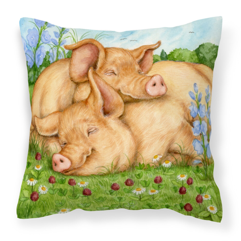 Coussin D Coratif En Toile Caroline's Treasures CDCO0358PW1818, Cochons Tamworth's En Tr Fle, 45,7 X 45,7 Cm, Multicolore-image