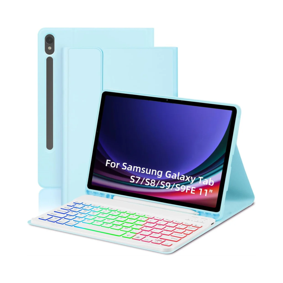 (, Tab S9) Keyboard Case Wireless Detachable Tablet Cover Bac Blue 976662422385