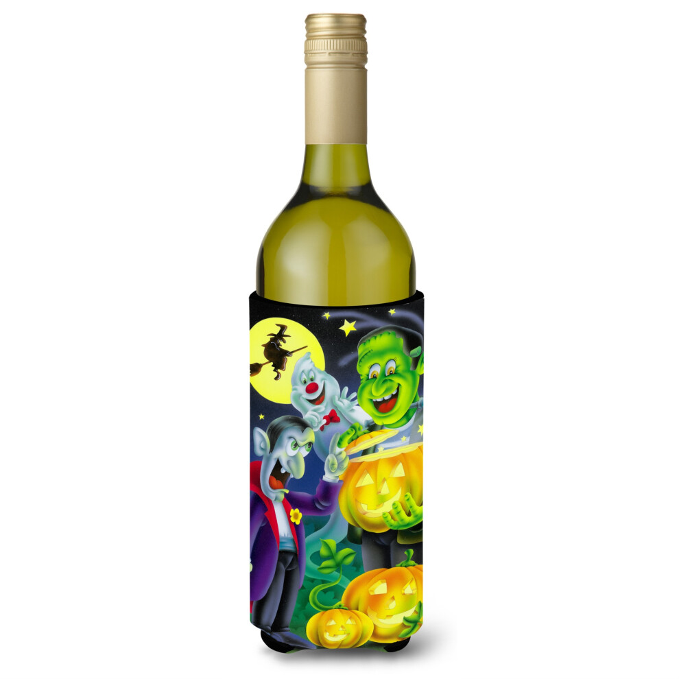 """"Caroline's Treasures Halloween Con Dracula E Frankenstein Wine Bottle Koozie Hugger 750Ml Multicolore""""-image