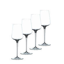 Nachtmann ViNOVA Collection White Wine Glass Set of 4 Long Stem Wine Glasses Tulip Shaped Cup Made of Clear Crystal Glass 12.8-Ounces Dishwasher
