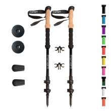Polonais de marche et de randonnee Montem Ultra Strong Trekking - une paire (2 poteaux) - Verrouillage rapide leger pliable et ultra durable (noi