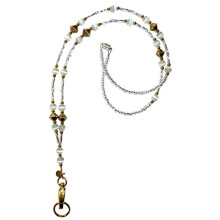 Hidden Hollow Beads Super Slim Dames Beaded Lanyard 34" Made in USA Sleutels ID Badge Houder